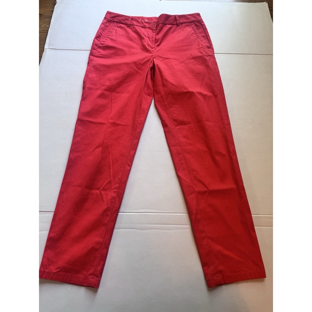 Talbots Size 4‎ The Weekend Chino Scarlet Cotton Modern Pant Women Stylish Cut